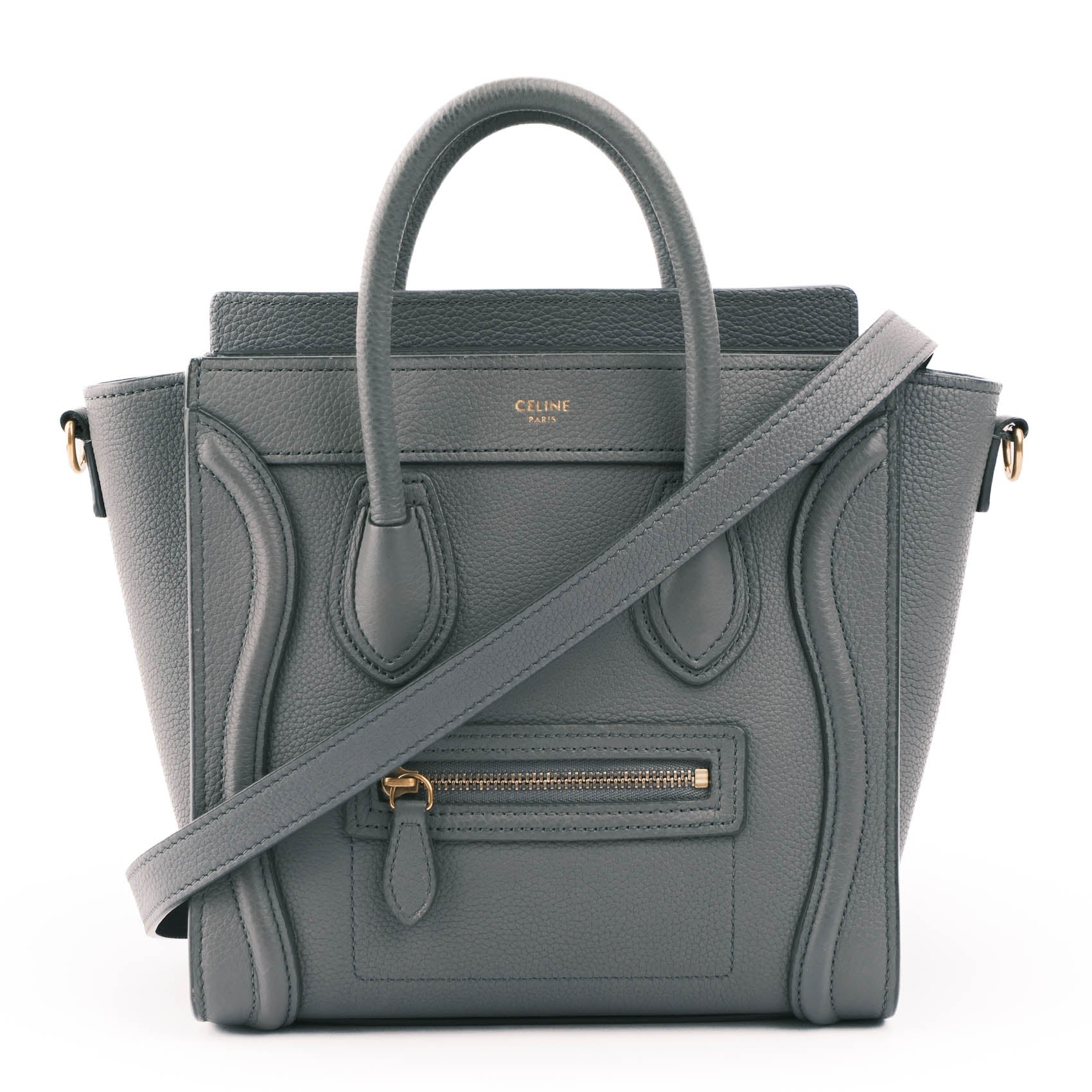 Celine Nano Luggage Bag in Drummed Calfskin