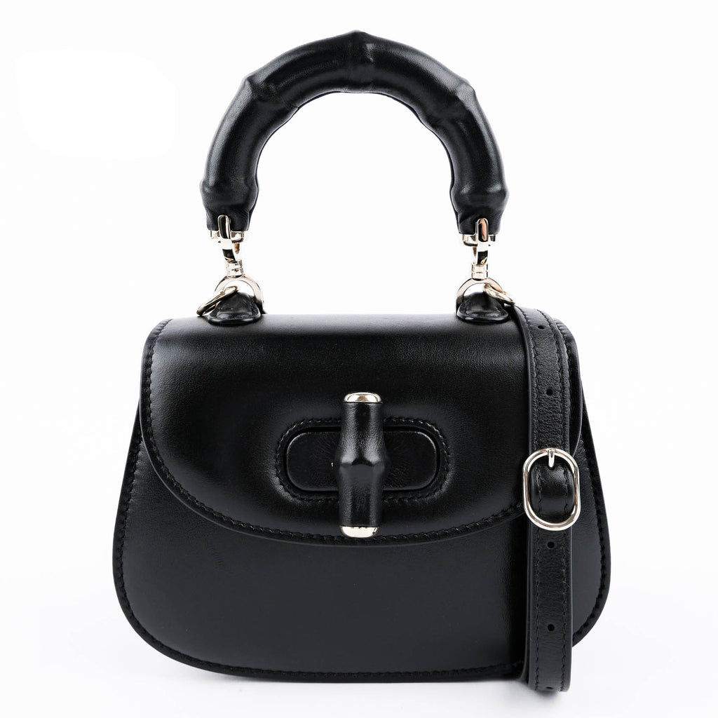 Gucci Bamboo 1947 Mini Top Handle Black Bag