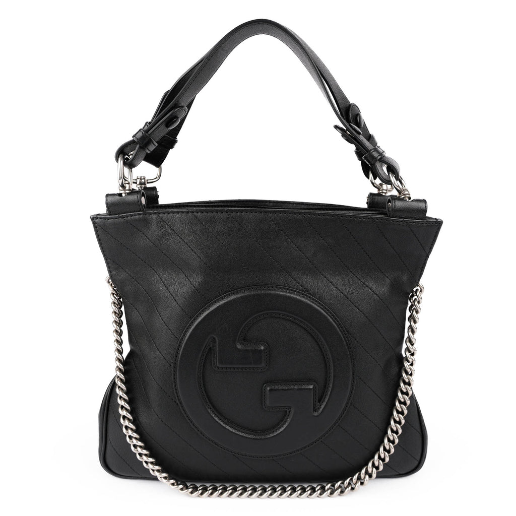 Gucci Blondie Leather 2 Way Handbag Black