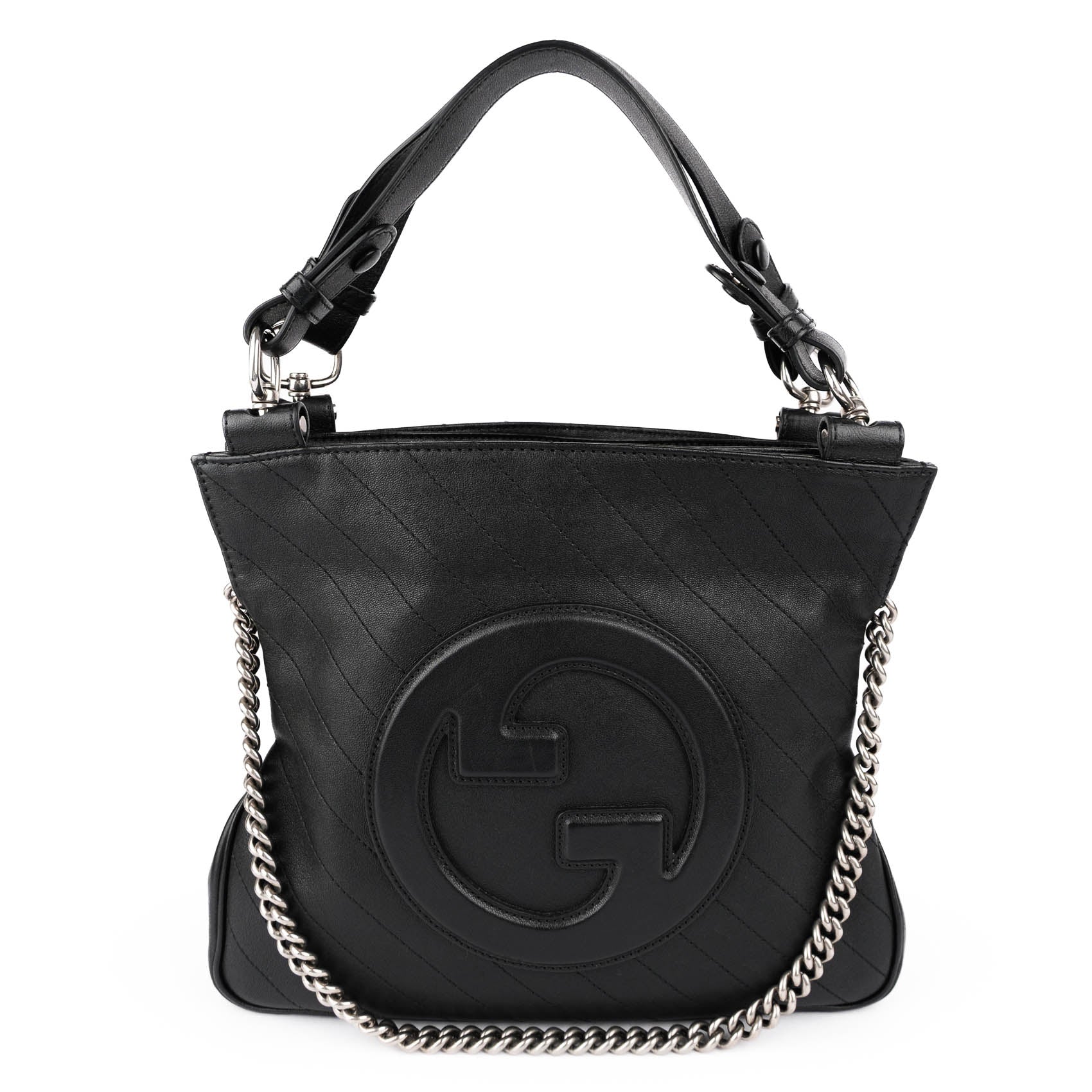 Gucci Blondie Leather 2 Way Handbag Black