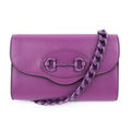 Gucci Horsebit 1955 Mini Shoulder Bag in Purple Leather
