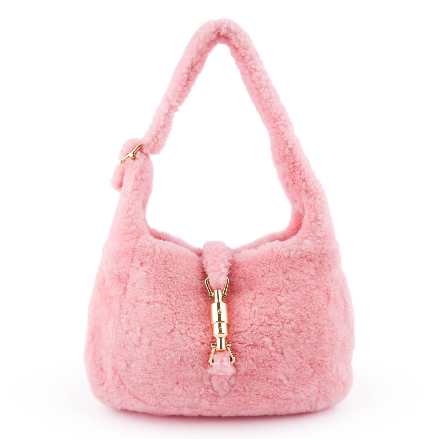 Gucci Jackie 1961 shoulder bag in pink shearling