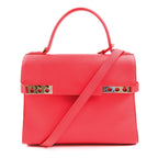 Delvaux Tempete MM Leather 2WAY Handbag Red