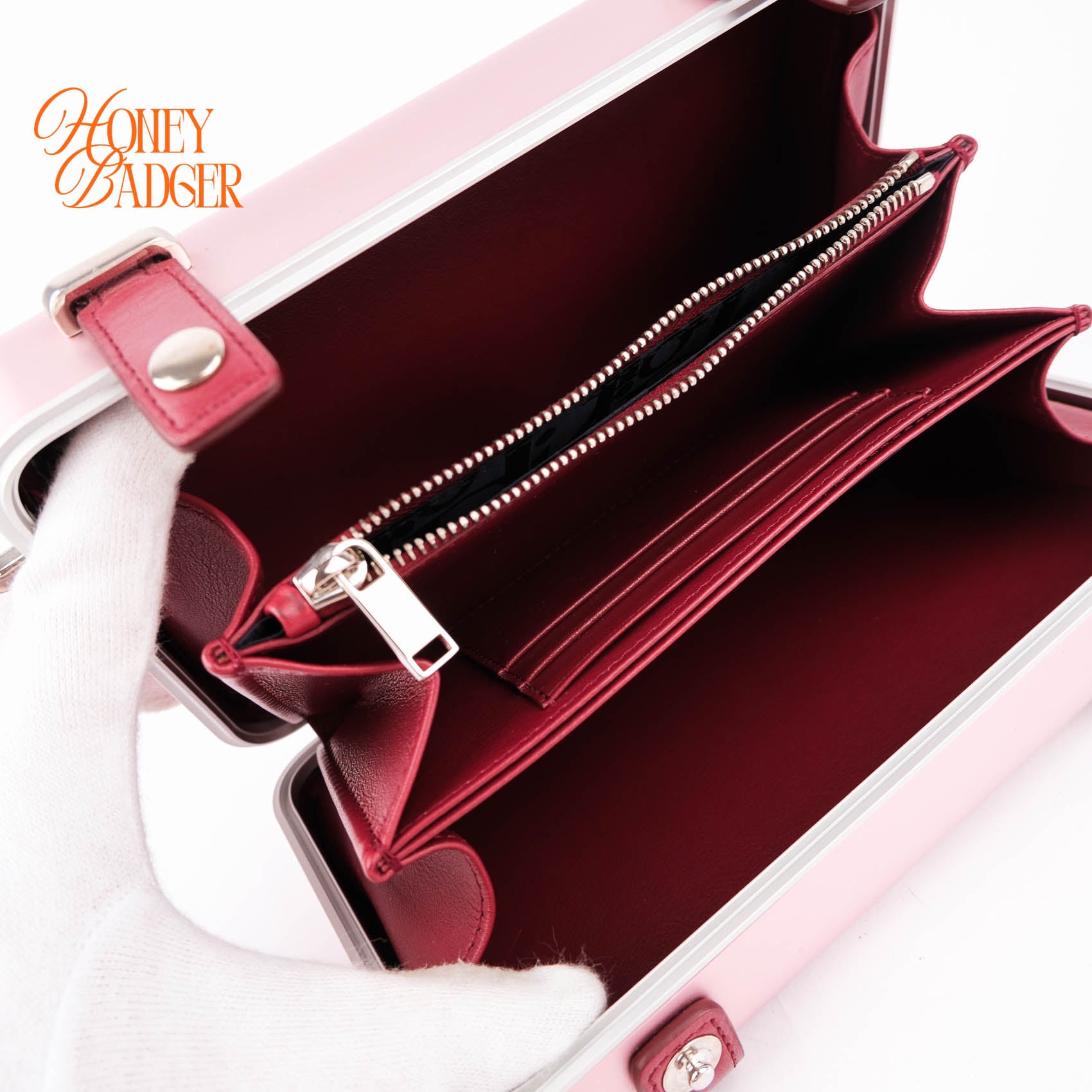 IOR and RIMOWA Clutch Bag Matt Pink Aluminium Shoulder Case