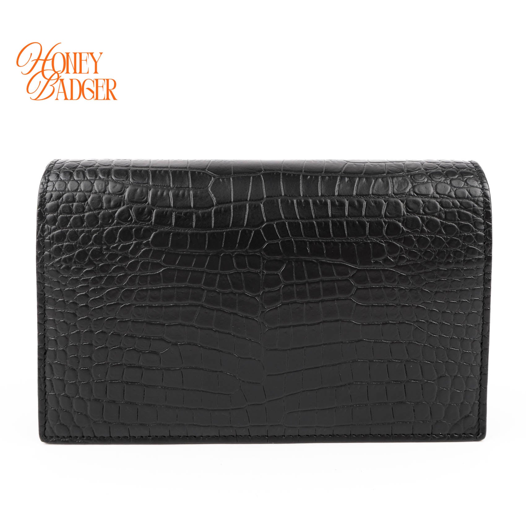 Saint Laurent Paris Kate Tassel Chain Bag Black Crocodile-Embossed Leather Gold Hardware