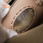 Fendi Peekaboo Iconic Mini Selleria Beige Grained Leather Python Handle Silver Hardware 8BN244