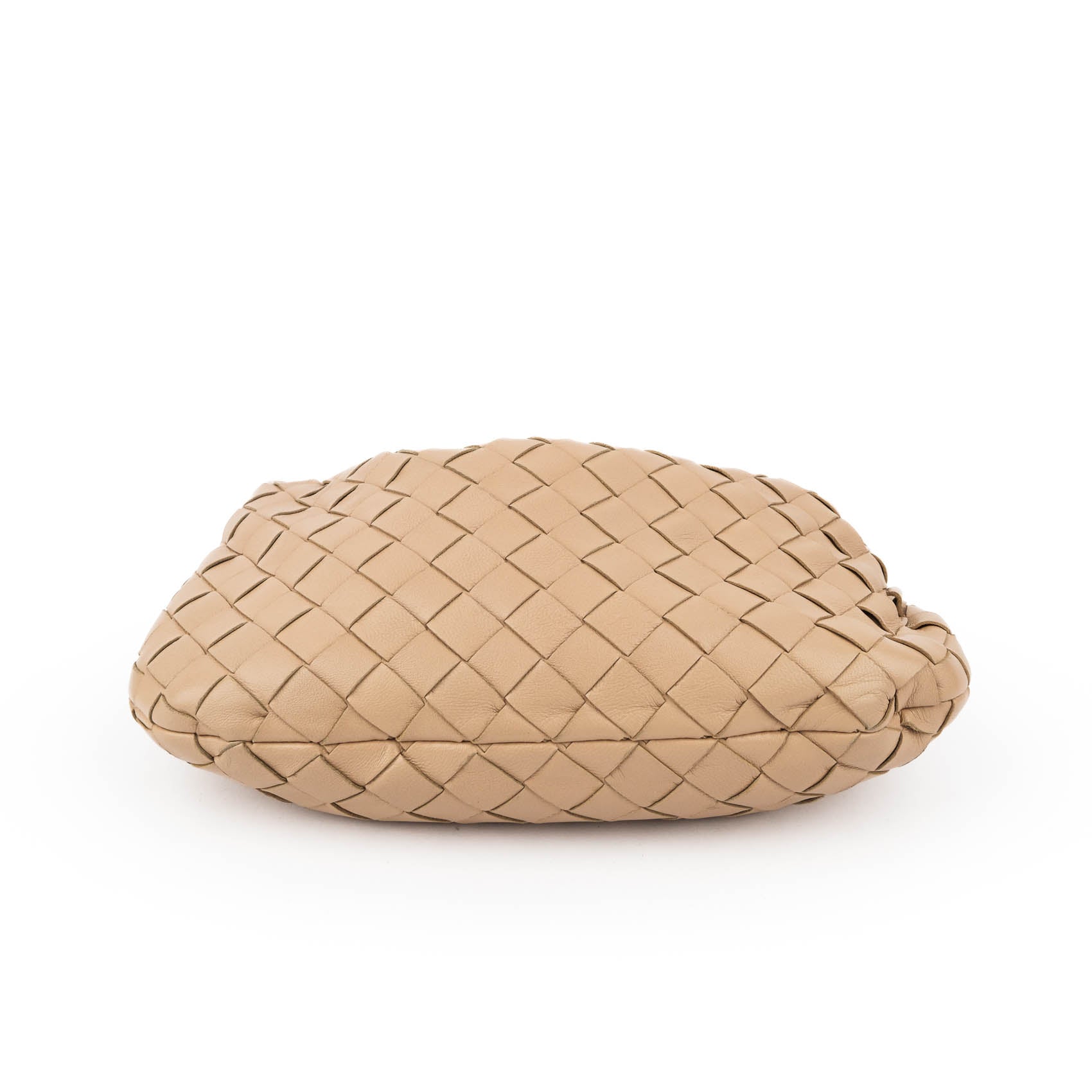 Bottega Veneta Small Jodie Leather Handbag in Beige.