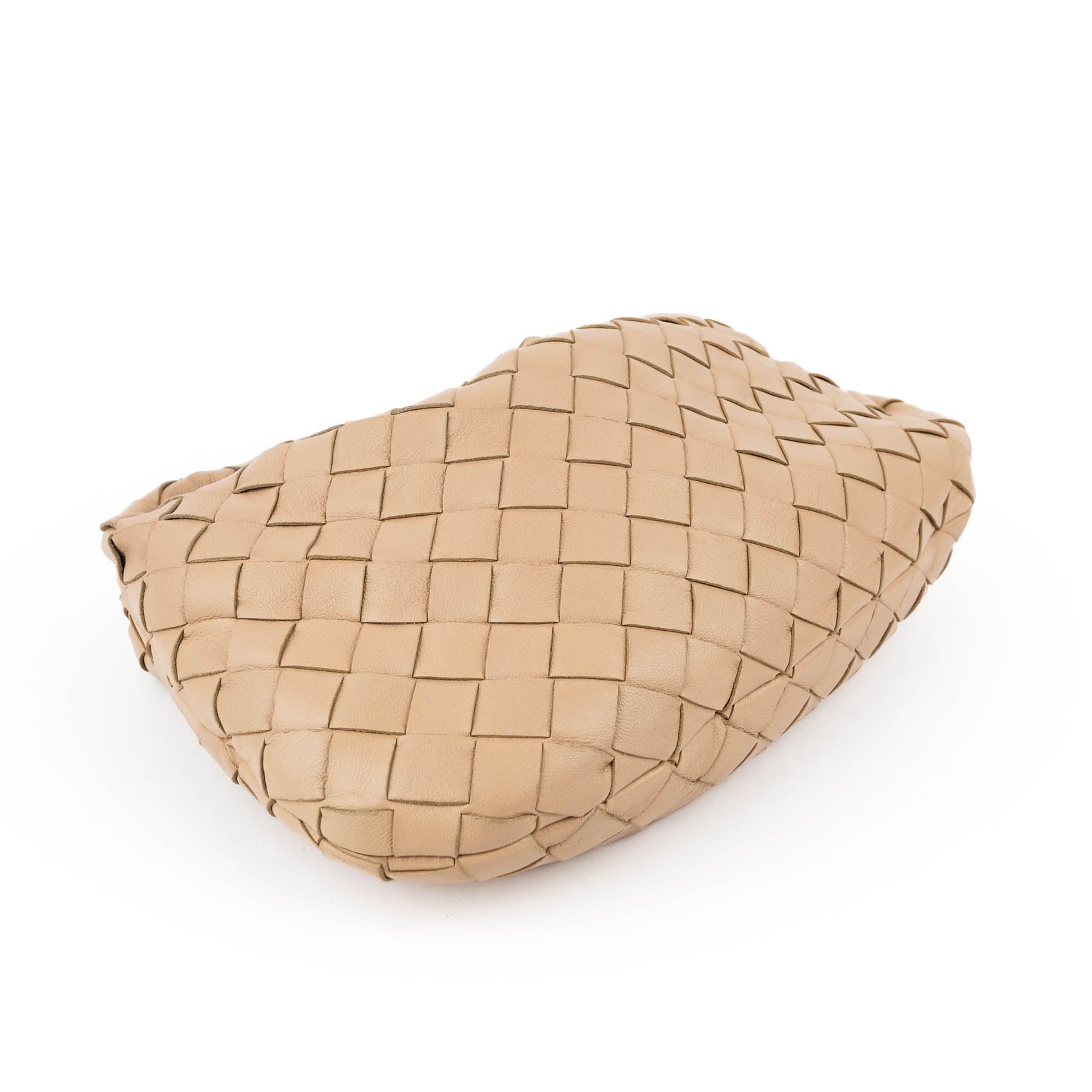 Bottega Veneta Small Jodie Leather Handbag in Beige.