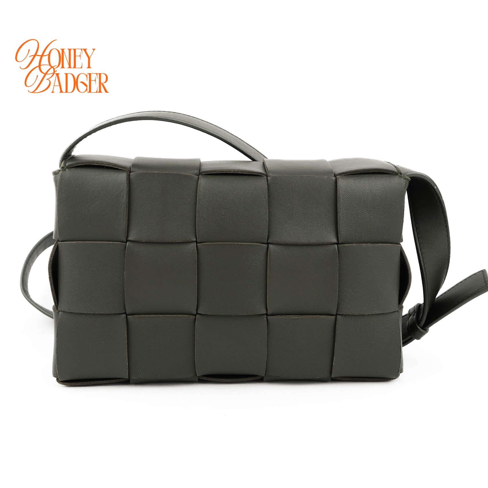 Bottega Veneta Cassette Shoulder Bag Dark Green Maxi Intrecciato Leather Gold Hardware