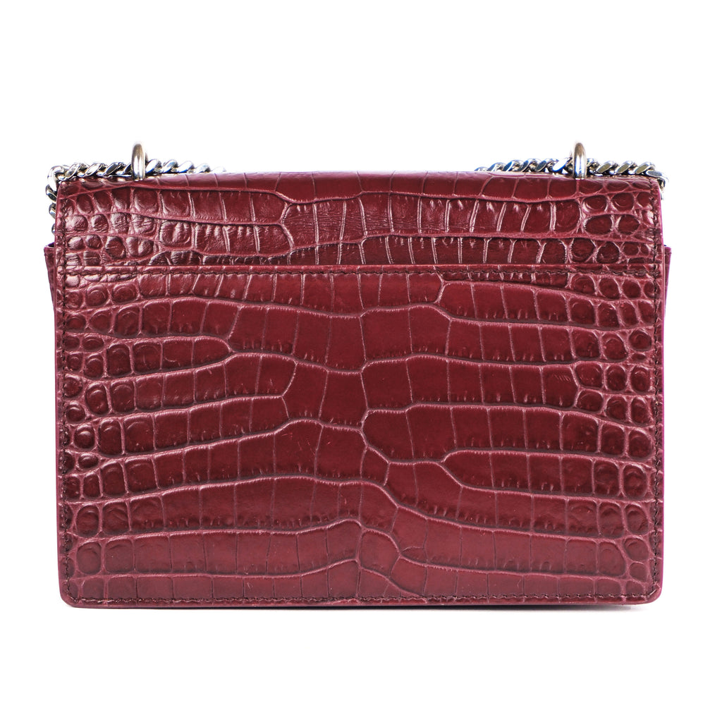 Saint Laurent Sunset Medium Shoulder Bag in Crocodile-Embossed Leather